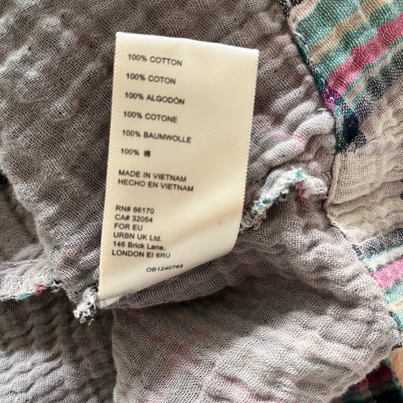 Free People The Voyage Shirtdress Mini. Oversized Pink Grey Turquoise Plaid XS - Picture 10 of 16